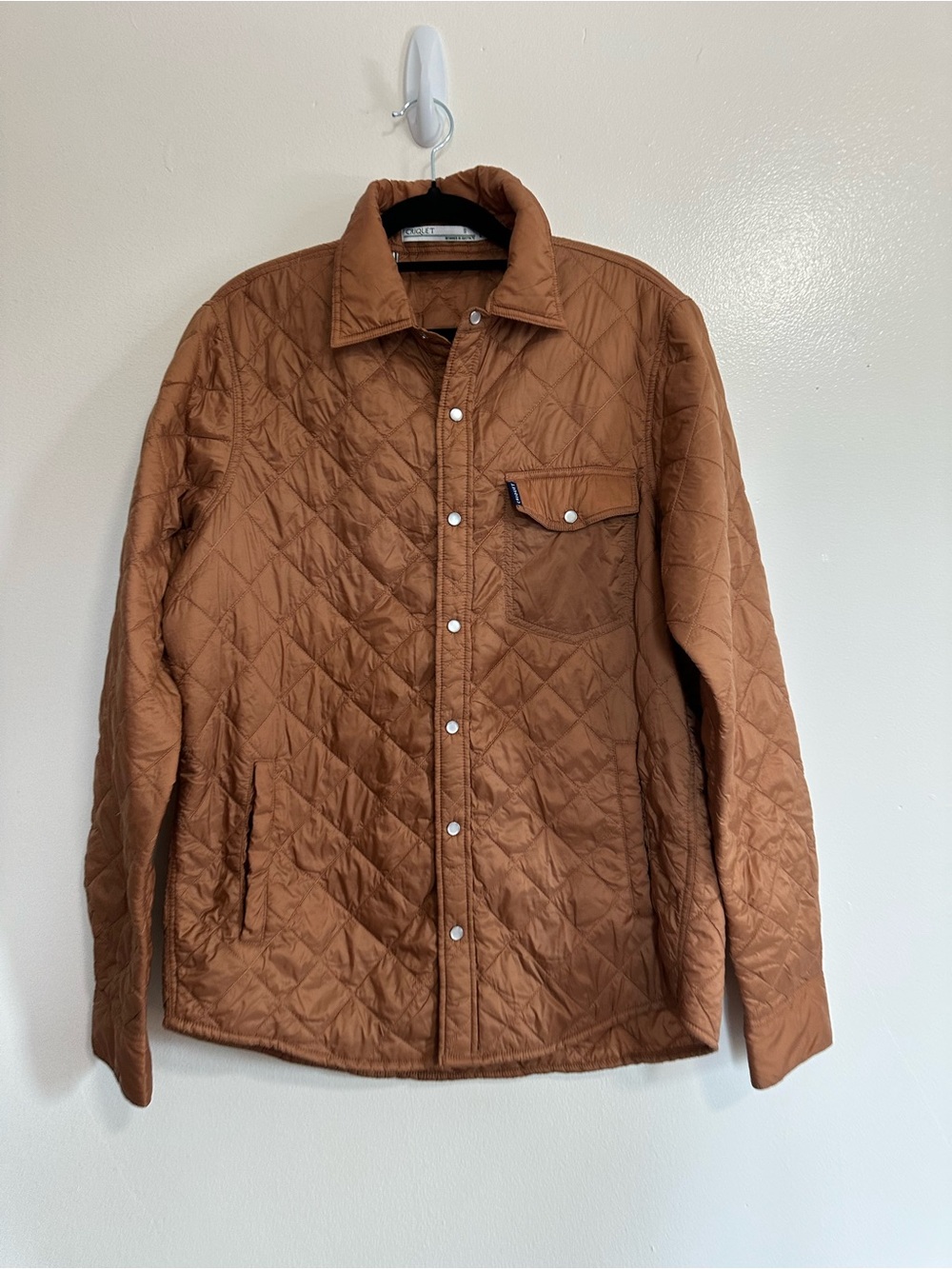 Criquet - Quilted Shacket, Chestnut Tan, Men's Size Small